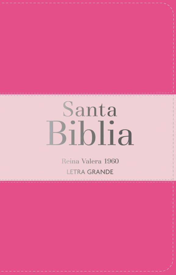 Biblia RVR 1960 - Letra Grande - Tamaño manual - Rosa claro/rosa oscuro