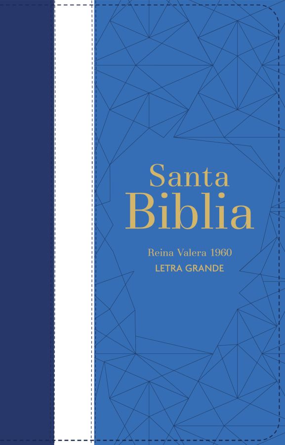 Biblia RVR 1960 - Letra Grande - Tamaño manual - Azul/crema/azul marino