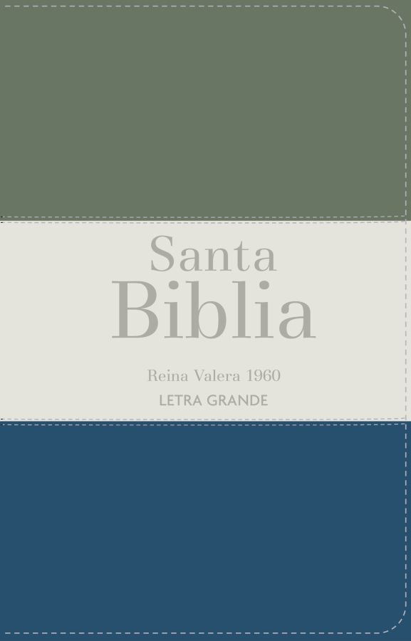 Biblia RVR 1960 - Letra Grande - Tamaño manual - Verde oscuro/crema/turquesa oscuro